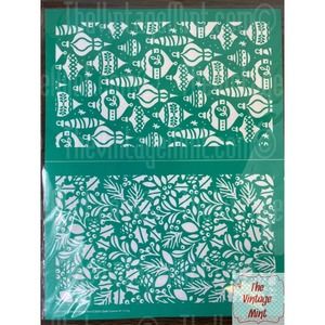 chalk couture silk screen transfers stencil reusable holiday patterns duo B